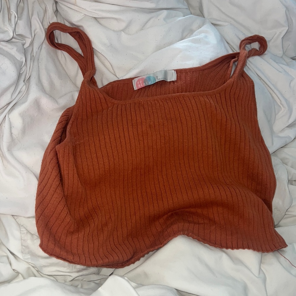 Free people beach vintage crop top in rustic orange size L